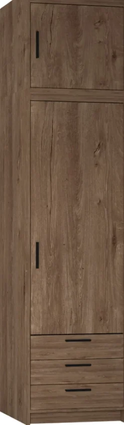 Zestawy Mebli Do Przedpokoju|Szafy Modułowe></noscript>Lempert Szafa z nadstawką 60 cm z półkami i szufladami KUBA dąb lefkas
