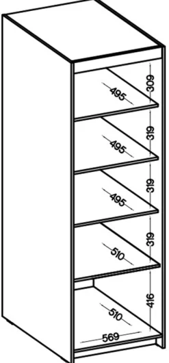 Zestawy Mebli Do Przedpokoju|Szafy Modułowe></noscript>Lempert Szafa z nadstawką 60 cm z półkami i szufladami KUBA dąb sonoma