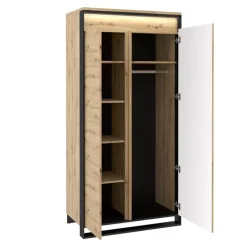 Meble Młodzieżowe|Zestawy Mebli Do Salonu>lenart. Szafa z półkami do salonu QUANT dąb artisan loft