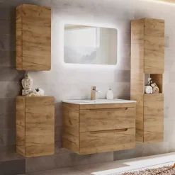 Meble Łazienkowe|Szafki Pod Umywalkę></noscript>COMAD Szafka łazienkowa pod umywalkę 80cm AURELIO dąb craft złoty