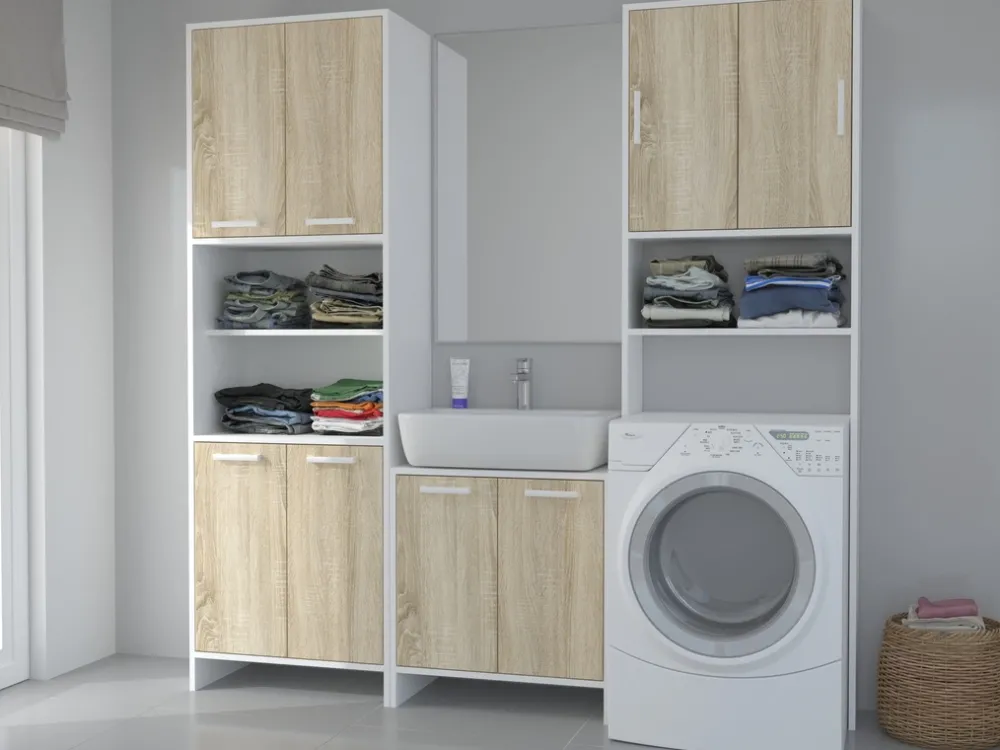 Meble Łazienkowe|Szafki Pod Umywalkę>Lempert Szafka łazienkowa pod umywalkę nablatową 60 cm MORENA dąb sonoma