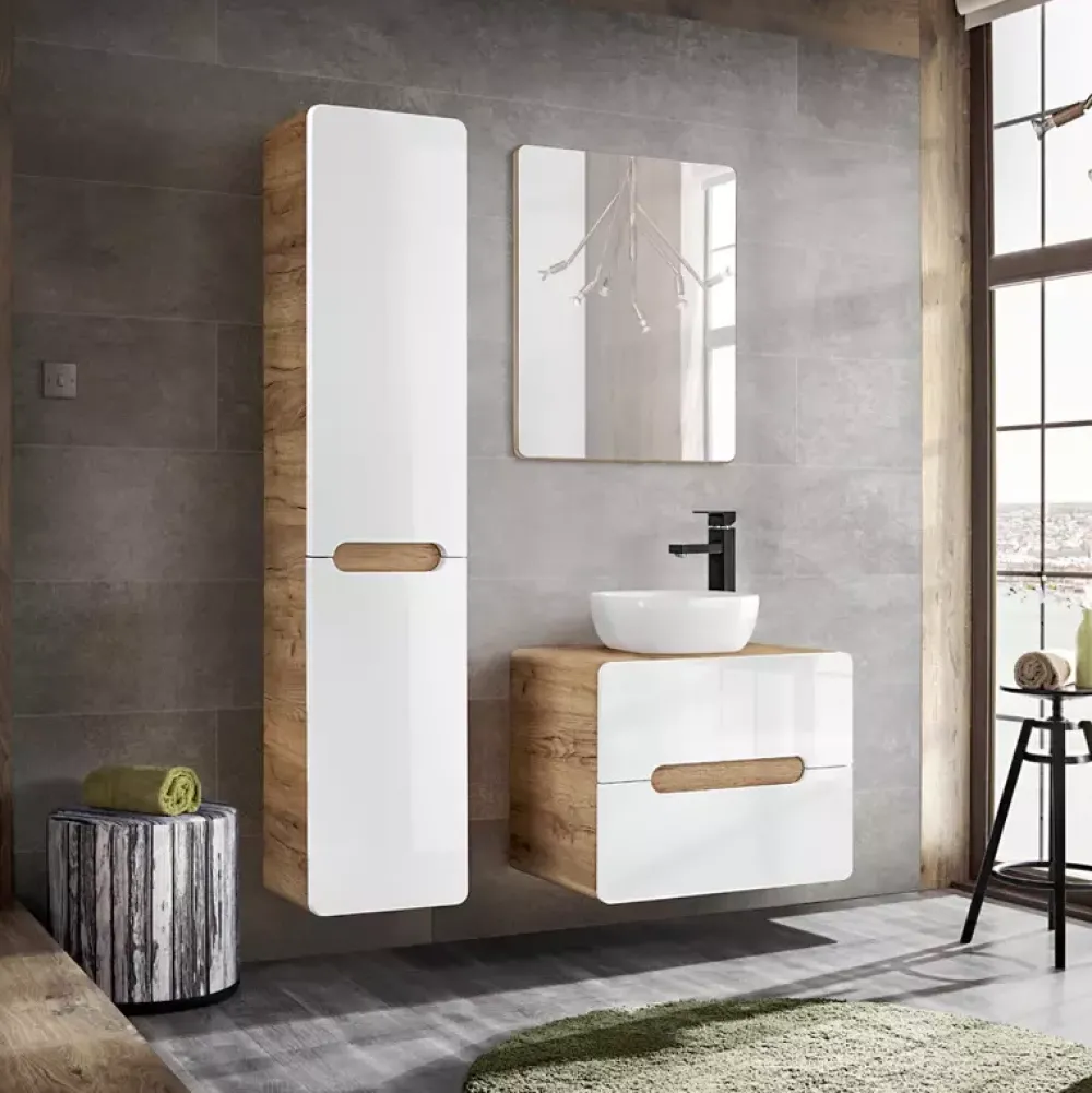 Szafki Łazienkowe|Meble Łazienkowe>COMAD Szafka łazienkowa wisząca wysoka z koszem AURELIO