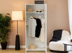 Meble Dla Dzieci|Meble Młodzieżowe></noscript>INTER MEBLE Szafka do sypialni dwudrzwiowa z drążkiem BARENA biała biały