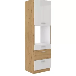 Meble Kuchenne>Lempert Szafka kuchenna pod zabudowę piekarnika z szufladami Biały 60 cm AGATA