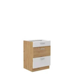 Meble Kuchenne>Lempert Szafka kuchenna z szufladami Biały 60 cm AGATA