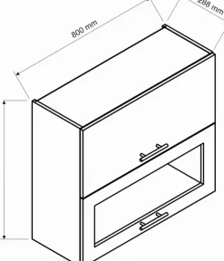 Meble Kuchenne>Stolkar Szafka kuchenna ze szklanym frontem 80 cm NATALIA