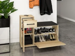 Szafki Na Buty|Zestawy Mebli Do Przedpokoju></noscript>ML Meble Szafka na buty do przedpokoju z tapicerowanym siedziskiem CARO