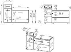 Szafki Na Buty|Zestawy Mebli Do Przedpokoju></noscript>ML Meble Szafka na buty do przedpokoju z tapicerowanym siedziskiem CARO