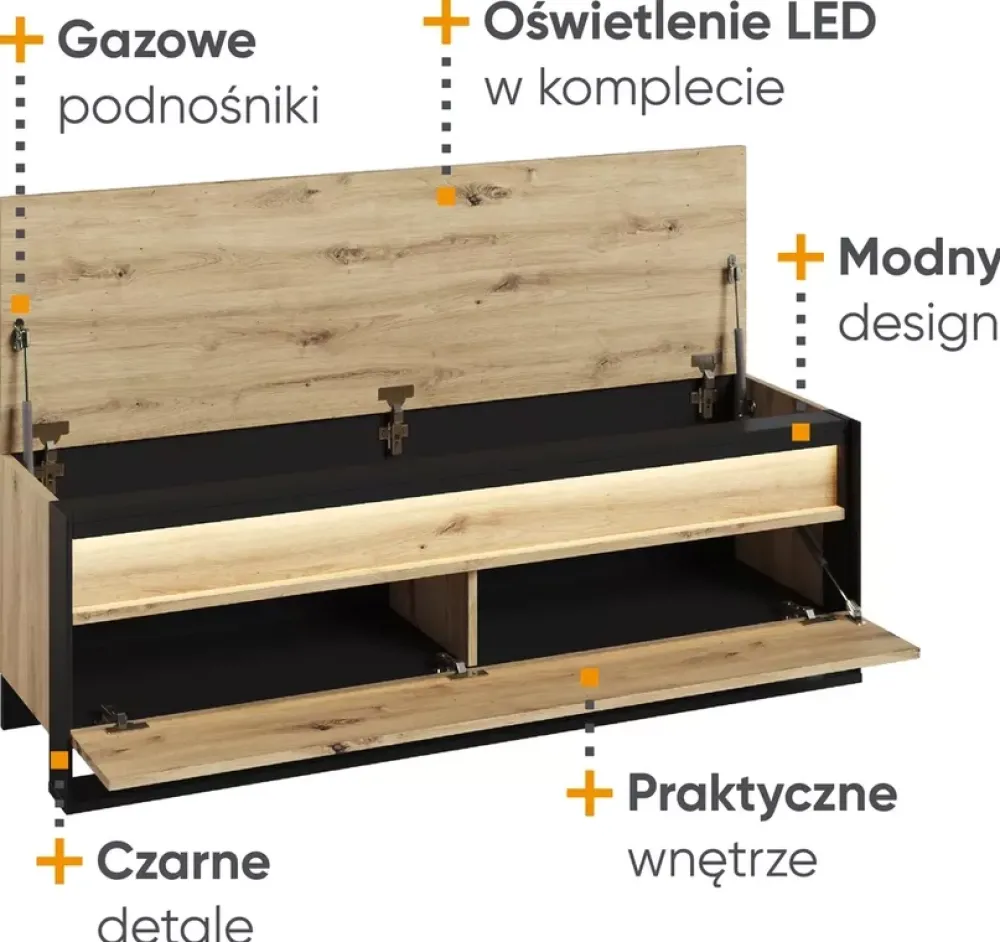 Szafki Na Buty|Zestawy Mebli Do Salonu>lenart. Szafka na buty z siedziskiem do przedpokoju QUANT 135 cm