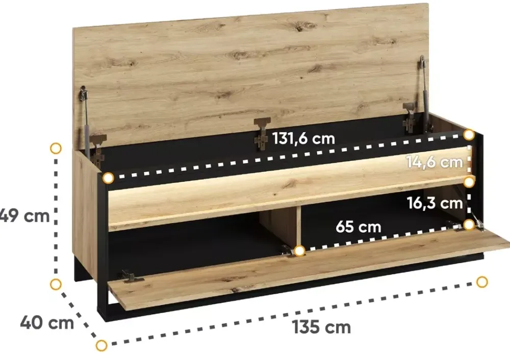 Szafki Na Buty|Zestawy Mebli Do Salonu>lenart. Szafka na buty z siedziskiem do przedpokoju QUANT 135 cm