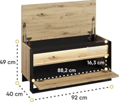 Szafki Na Buty|Zestawy Mebli Do Salonu></noscript>lenart. Szafka na buty z siedziskiem do przedpokoju QUANT 92 cm