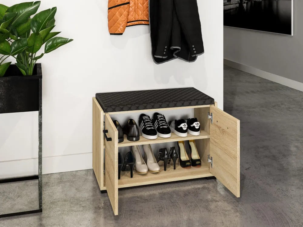 Szafki Na Buty>ML Meble Szafka na buty z siedziskiem 70 cm CARO dąb sonoma