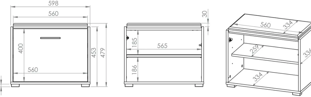 Szafki Na Buty>ML Meble Szafka na buty z siedziskiem 70 cm CARO dąb sonoma