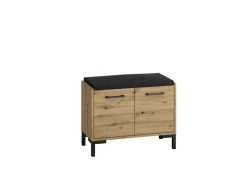 Szafki Na Buty|Zestawy Mebli Do Salonu>ML Meble Szafka na buty z tapicerowanym siedziskiem do przedpokoju NEVIO dąb artisan