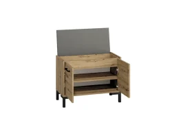 Szafki Na Buty|Zestawy Mebli Do Salonu>ML Meble Szafka na buty z tapicerowanym siedziskiem do przedpokoju NEVIO dąb artisan