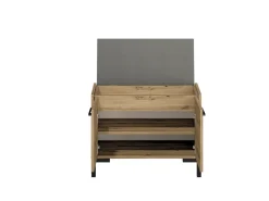 Szafki Na Buty|Zestawy Mebli Do Salonu></noscript>ML Meble Szafka na buty z tapicerowanym siedziskiem do przedpokoju NEVIO dąb artisan