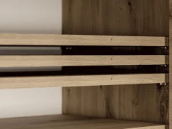 Szafki Na Buty|Zestawy Mebli Do Salonu></noscript>ML Meble Szafka na buty z tapicerowanym siedziskiem do przedpokoju NEVIO dąb artisan