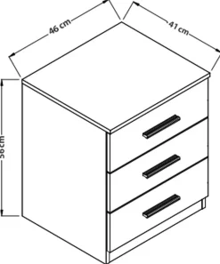 Zestawy Mebli Do Sypialni|Szafki Nocne></noscript>Helvetia Szafka nocna 45 cm z szufladami do sypialni BETA