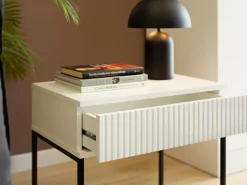 Szafki Nocne></noscript>INTER MEBLE Szafka nocna czarna do sypialni COTTA z szufladą push to open czarny