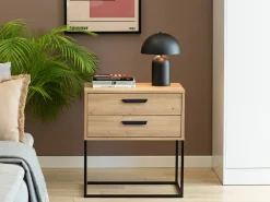 Szafki Nocne>INTER MEBLE Szafka nocna COTTA z szufladami dąb artisan