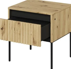 Szafki Nocne>lenart. Szafka nocna do sypialni z ryflowanym frontem TREND