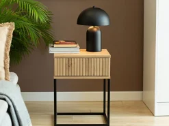 Szafki Nocne>INTER MEBLE Szafka nocna do sypialni na stelażu COTTA dąb artisan