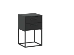 Szafki Nocne>INTER MEBLE Szafka nocna do sypialni z szufladami z uchwytem COTTA antracyt
