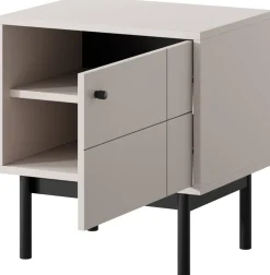 Szafki Nocne>PIASKI Szafka nocna do sypialni na wysokich nóżkach 54 cm JUVA dąb linea