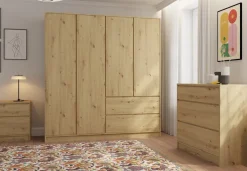 Zestawy Mebli Do Sypialni|Szafki Nocne>INTER MEBLE Szafka nocna do sypialni BALVIO dąb artisan