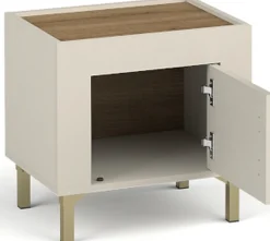 Zestawy Mebli Do Sypialni|Szafki Nocne>DOLMAR Szafka nocna do sypialni 48 cm z drzwiami MISTY cashmere kaszmir