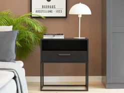 Szafki Nocne>INTER MEBLE Szafka nocna do sypialni ze stelażem COTTA biały