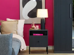 Szafki Nocne></noscript>INTER MEBLE Szafka nocna do sypialni z szufladą VALTEO biały