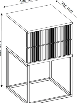 Szafki Nocne></noscript>INTER MEBLE Szafka nocna do sypialni 40 cm z szufladami COTTA antracyt