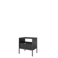 Szafki Nocne></noscript>PIASKI Szafka nocna do sypialni w stylu glamour AVANTI czarny