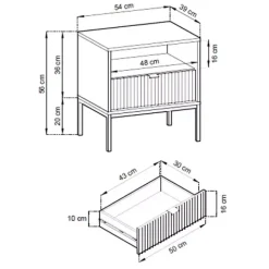 Szafki Nocne></noscript>PIASKI Szafka nocna do sypialni w stylu glamour AVANTI czarny