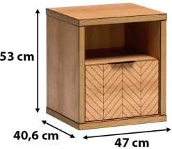 Zestawy Mebli Do Sypialni|Szafki Nocne></noscript>JARSTOL Szafka nocna do sypialni z szufladą FONETTI dąb karmel