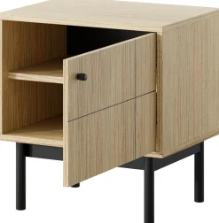 Szafki Nocne>PIASKI Szafka nocna do sypialni na wysokich nóżkach 54 cm JUVA dąb linea