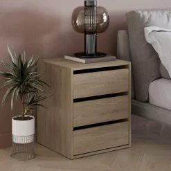 Meble Młodzieżowe|Zestawy Mebli Do Sypialni>lenart. Szafka nocna do sypialni z szufladami IDEA dąb shetland