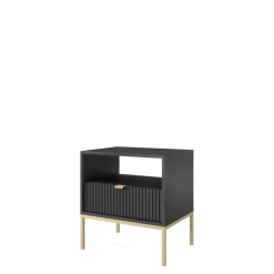 Szafki Nocne></noscript>PIASKI Szafka nocna glamour z szufladą AVANTI czarny