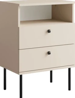 Szafki Nocne>MEBLOSIEK Szafka nocna HIGHLANDER z szufladami owa beż