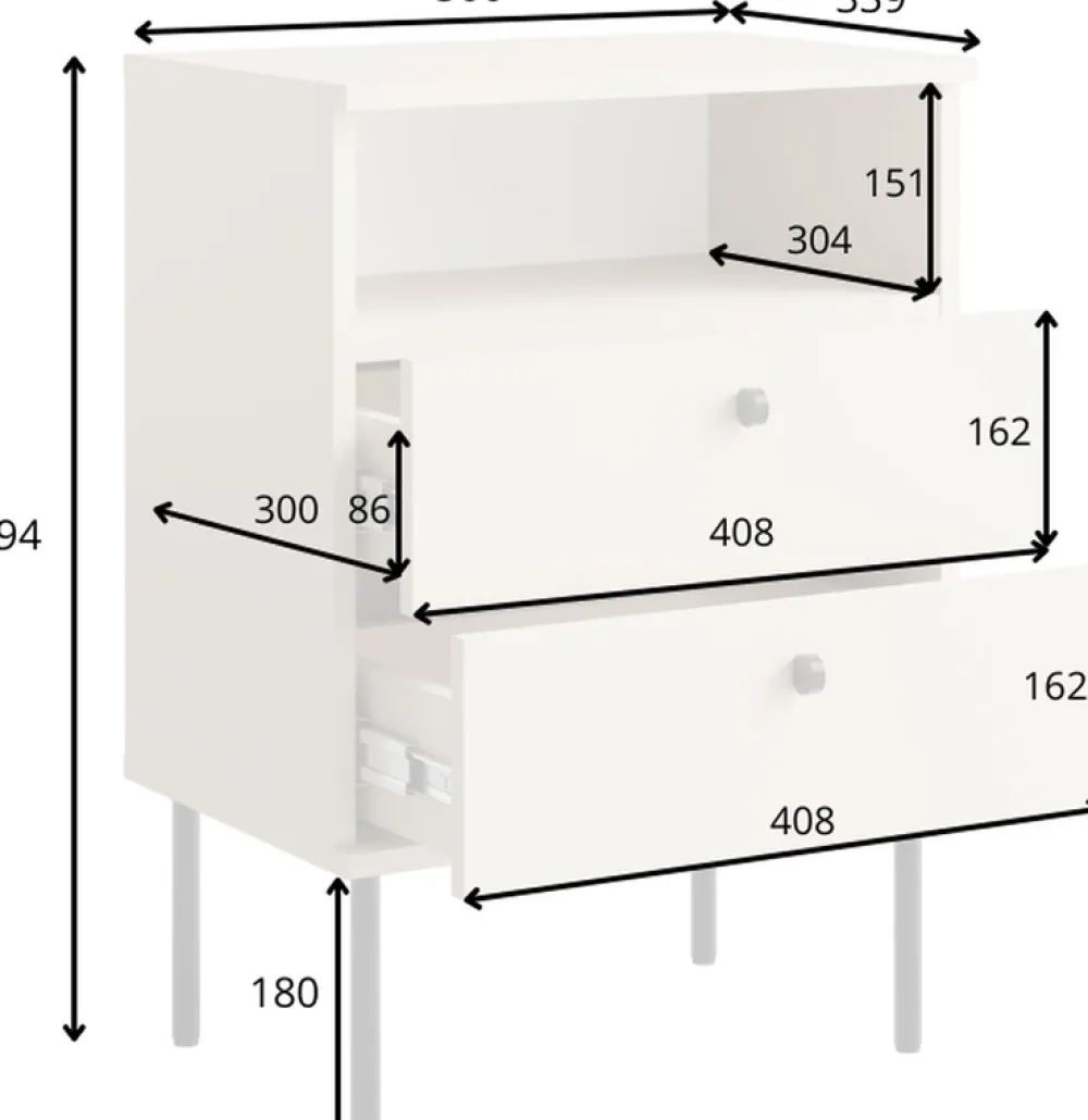 Szafki Nocne>MEBLOSIEK Szafka nocna HIGHLANDER z szufladami owa beż