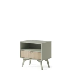 Zestawy Mebli Do Salonu|Szafki Nocne></noscript>PIASKI Szafka nocna w stylu boho z szufladą i wnęką FLOW