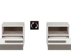 Zestawy Mebli Do Sypialni|Zestawy Mebli Młodzieżowych></noscript>ML Meble Szafka nocna z szufladą 46 cm BLANCO sosna śnieżna