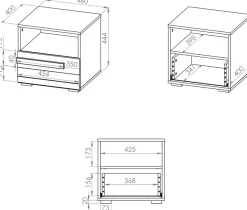Zestawy Mebli Do Sypialni|Zestawy Mebli Młodzieżowych></noscript>ML Meble Szafka nocna z szufladą 46 cm BLANCO sosna śnieżna
