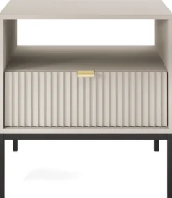 Meble Młodzieżowe|Szafki Nocne>PIASKI Szafka nocna z szufladą AVANTI cashmere ryflowany front kaszmir