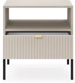 Meble Młodzieżowe|Szafki Nocne>PIASKI Szafka nocna z szufladą AVANTI cashmere ryflowany front kaszmir