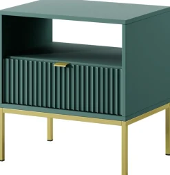 Szafki Nocne></noscript>PIASKI Szafka nocna z szufladą AVANTI glamour ryflowany front labrador