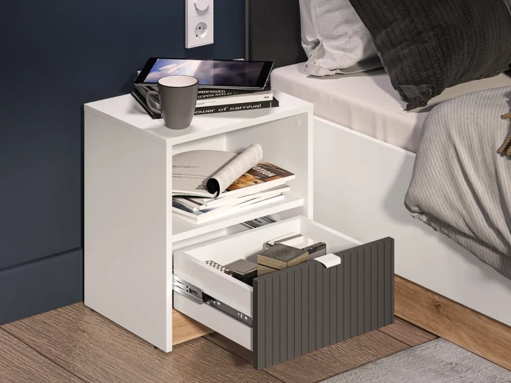 Zestawy Mebli Młodzieżowych>ML Meble Szafka nocna z szufladą do pokoju młodzieżowego 43 cm TORINO