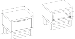 Meble Młodzieżowe|Zestawy Mebli Do Sypialni></noscript>Helvetia Szafka nocna z szufladą do sypialni 55 cm HALLE S