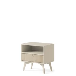 Zestawy Mebli Do Salonu|Szafki Nocne></noscript>PIASKI Szafka nocna z szufladą i wnęką FLOW jodełka scandi